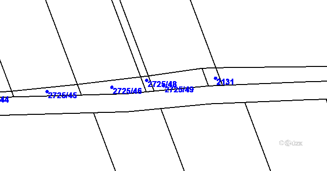 Parcela st. 2725/49 v KÚ Dolany u Jaroměře, Katastrální mapa