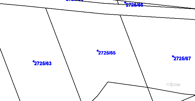 Parcela st. 2725/65 v KÚ Dolany u Jaroměře, Katastrální mapa
