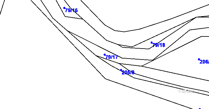 Parcela st. 79/17 v KÚ Krabčice, Katastrální mapa
