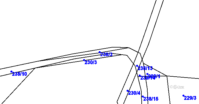Parcela st. 238/3 v KÚ Krabčice, Katastrální mapa