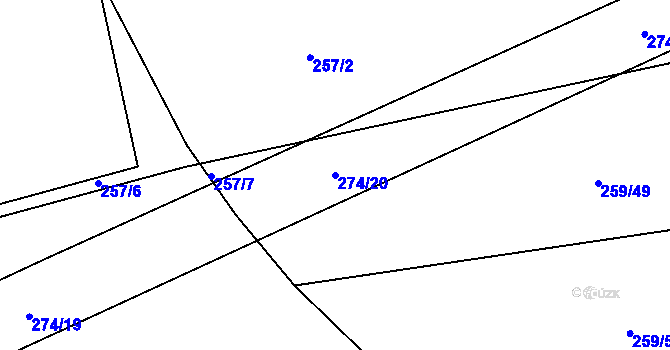 Parcela st. 274/20 v KÚ Svinišťany, Katastrální mapa