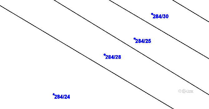 Parcela st. 284/28 v KÚ Svinišťany, Katastrální mapa