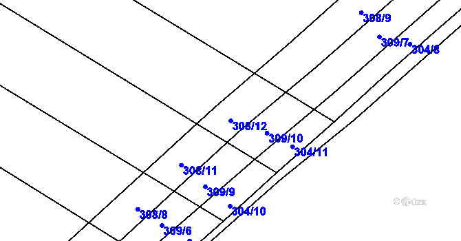 Parcela st. 308/12 v KÚ Svinišťany, Katastrální mapa