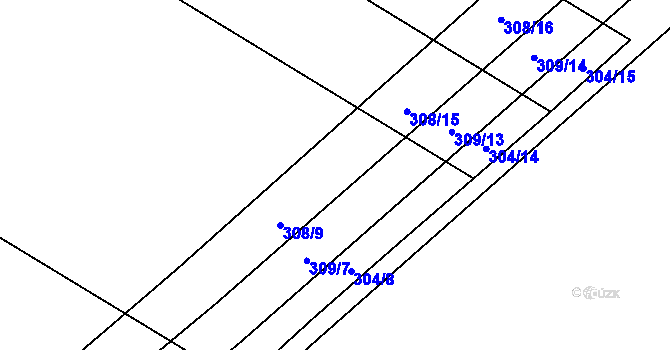 Parcela st. 308/14 v KÚ Svinišťany, Katastrální mapa