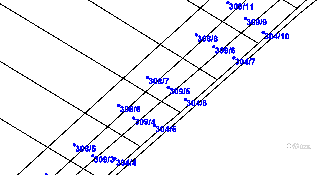 Parcela st. 309/5 v KÚ Svinišťany, Katastrální mapa