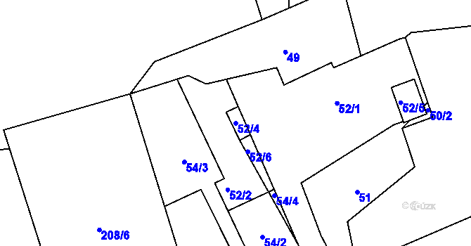 Parcela st. 52/4 v KÚ Svinišťany, Katastrální mapa