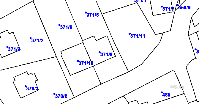 Parcela st. 371/8 v KÚ Dolany u Olomouce, Katastrální mapa