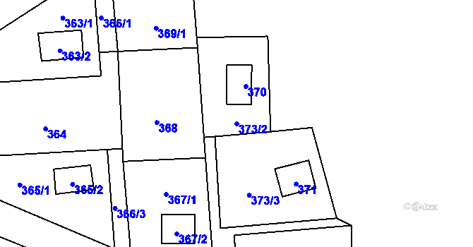Parcela st. 373/2 v KÚ Tovéř, Katastrální mapa