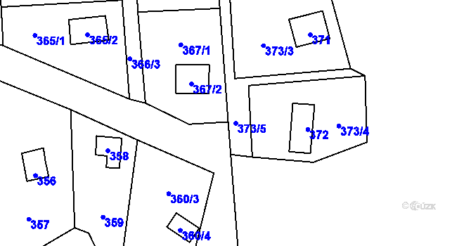 Parcela st. 373/5 v KÚ Tovéř, Katastrální mapa
