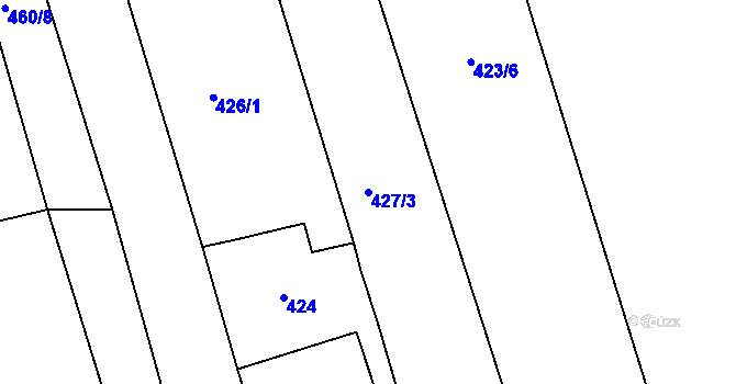 Parcela st. 427/3 v KÚ Tovéř, Katastrální mapa