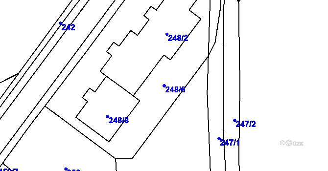Parcela st. 248/6 v KÚ Tovéř, Katastrální mapa