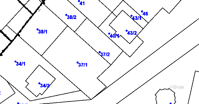 Parcela st. 37/2 v KÚ Dolenice, Katastrální mapa