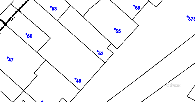 Parcela st. 52 v KÚ Dolenice, Katastrální mapa