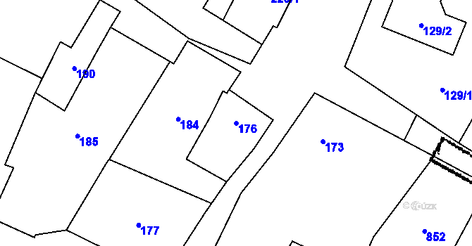 Parcela st. 176 v KÚ Dolenice, Katastrální mapa