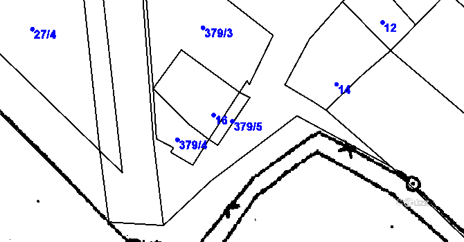 Parcela st. 379/5 v KÚ Dolenice, Katastrální mapa