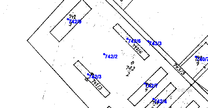 Parcela st. 742/2 v KÚ Dolenice, Katastrální mapa