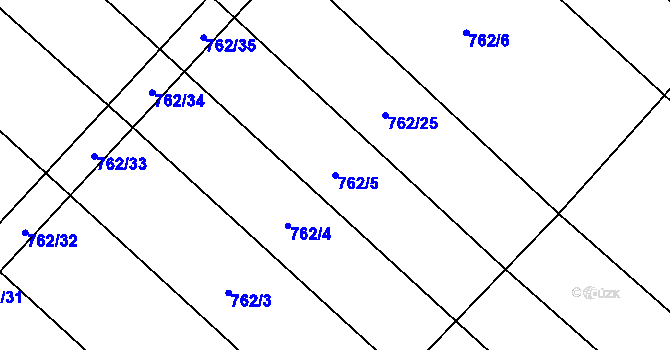 Parcela st. 762/5 v KÚ Dolenice, Katastrální mapa