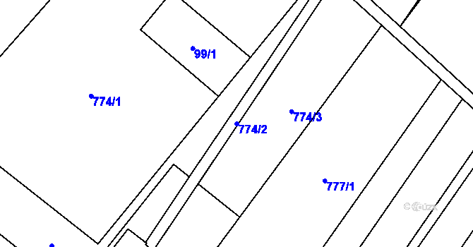Parcela st. 774/2 v KÚ Dolenice, Katastrální mapa
