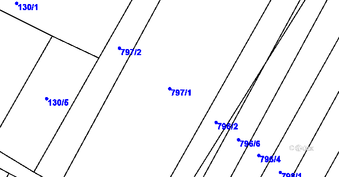 Parcela st. 797/1 v KÚ Dolenice, Katastrální mapa