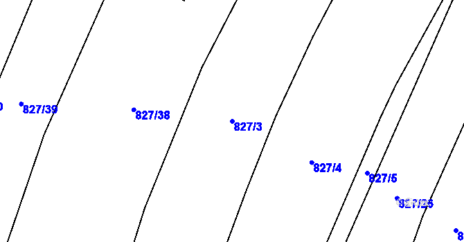 Parcela st. 827/3 v KÚ Dolenice, Katastrální mapa