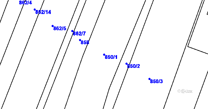 Parcela st. 850/1 v KÚ Dolenice, Katastrální mapa