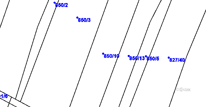 Parcela st. 850/10 v KÚ Dolenice, Katastrální mapa