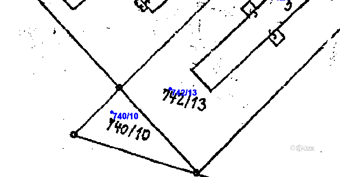 Parcela st. 742/13 v KÚ Dolenice, Katastrální mapa