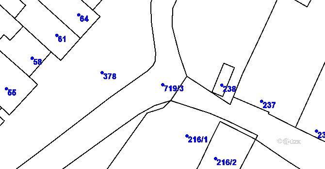 Parcela st. 719/3 v KÚ Dolenice, Katastrální mapa