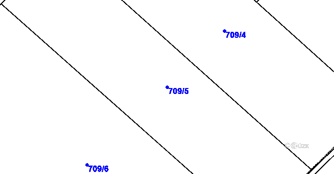 Parcela st. 709/5 v KÚ Dolenice, Katastrální mapa