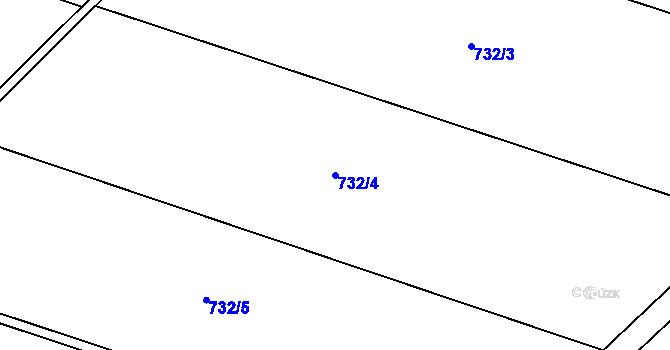 Parcela st. 732/4 v KÚ Dolenice, Katastrální mapa