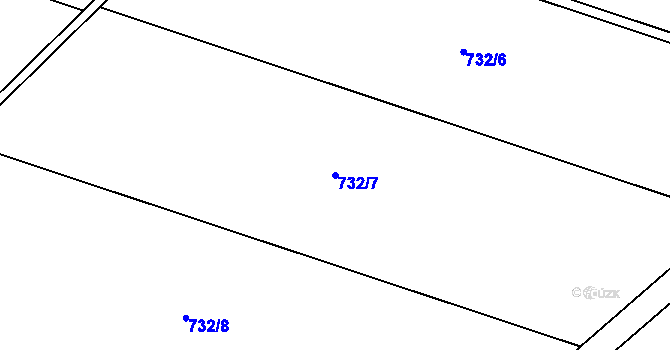 Parcela st. 732/7 v KÚ Dolenice, Katastrální mapa