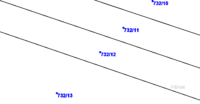 Parcela st. 732/12 v KÚ Dolenice, Katastrální mapa