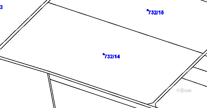 Parcela st. 732/14 v KÚ Dolenice, Katastrální mapa