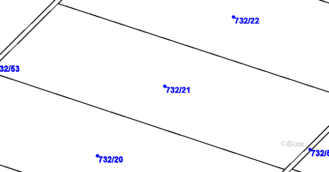 Parcela st. 732/21 v KÚ Dolenice, Katastrální mapa