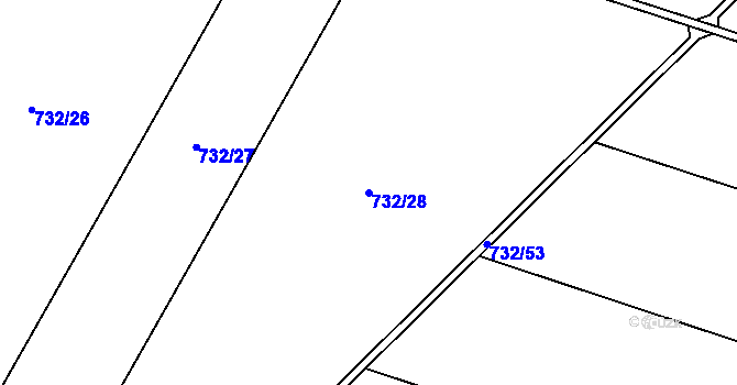 Parcela st. 732/28 v KÚ Dolenice, Katastrální mapa