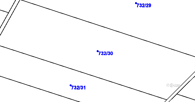 Parcela st. 732/30 v KÚ Dolenice, Katastrální mapa