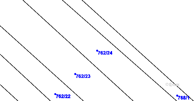 Parcela st. 762/24 v KÚ Dolenice, Katastrální mapa