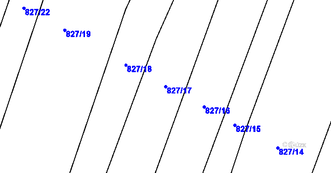 Parcela st. 827/17 v KÚ Dolenice, Katastrální mapa