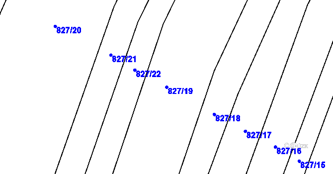 Parcela st. 827/19 v KÚ Dolenice, Katastrální mapa
