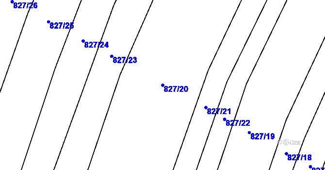 Parcela st. 827/20 v KÚ Dolenice, Katastrální mapa
