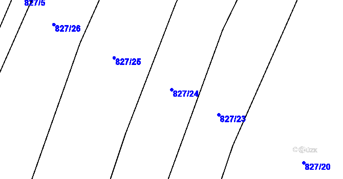 Parcela st. 827/24 v KÚ Dolenice, Katastrální mapa
