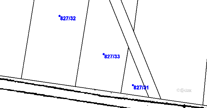Parcela st. 827/33 v KÚ Dolenice, Katastrální mapa