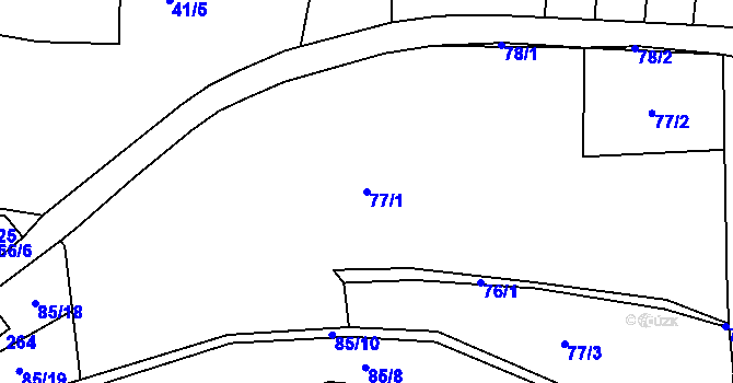 Parcela st. 77/1 v KÚ Dolín, Katastrální mapa