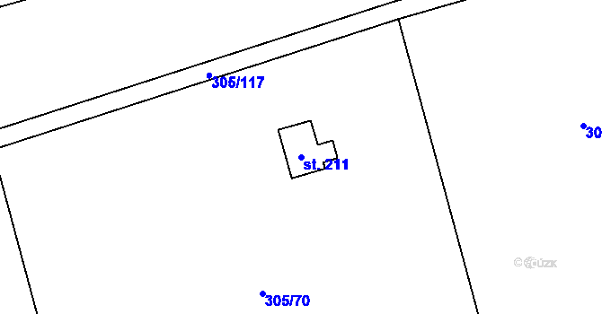 Parcela st. 211 v KÚ Dolín, Katastrální mapa