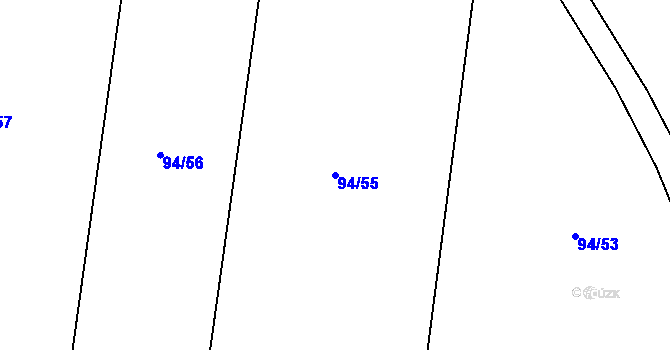 Parcela st. 94/55 v KÚ Dolín, Katastrální mapa