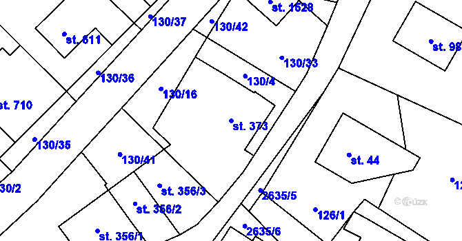 Parcela st. 373 v KÚ Dolní Bečva, Katastrální mapa