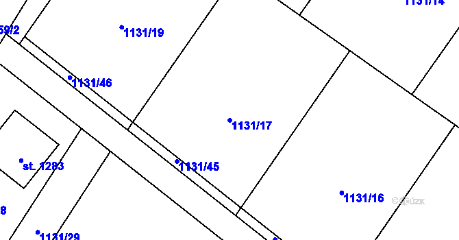 Parcela st. 1131/17 v KÚ Dolní Bečva, Katastrální mapa