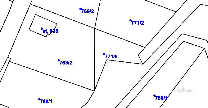 Parcela st. 771/6 v KÚ Dolní Bečva, Katastrální mapa