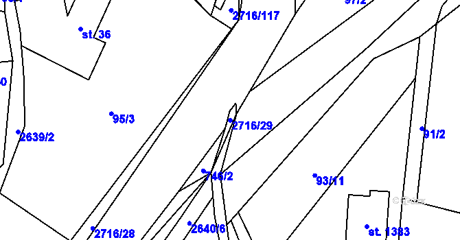 Parcela st. 2716/29 v KÚ Dolní Bečva, Katastrální mapa