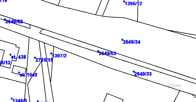 Parcela st. 2649/63 v KÚ Dolní Bečva, Katastrální mapa